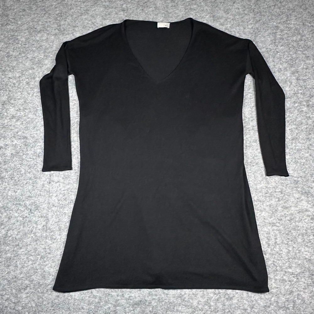 Wilfred Free V-Neck Tunic Top Black Long Sleeve Pockets Womens Medium